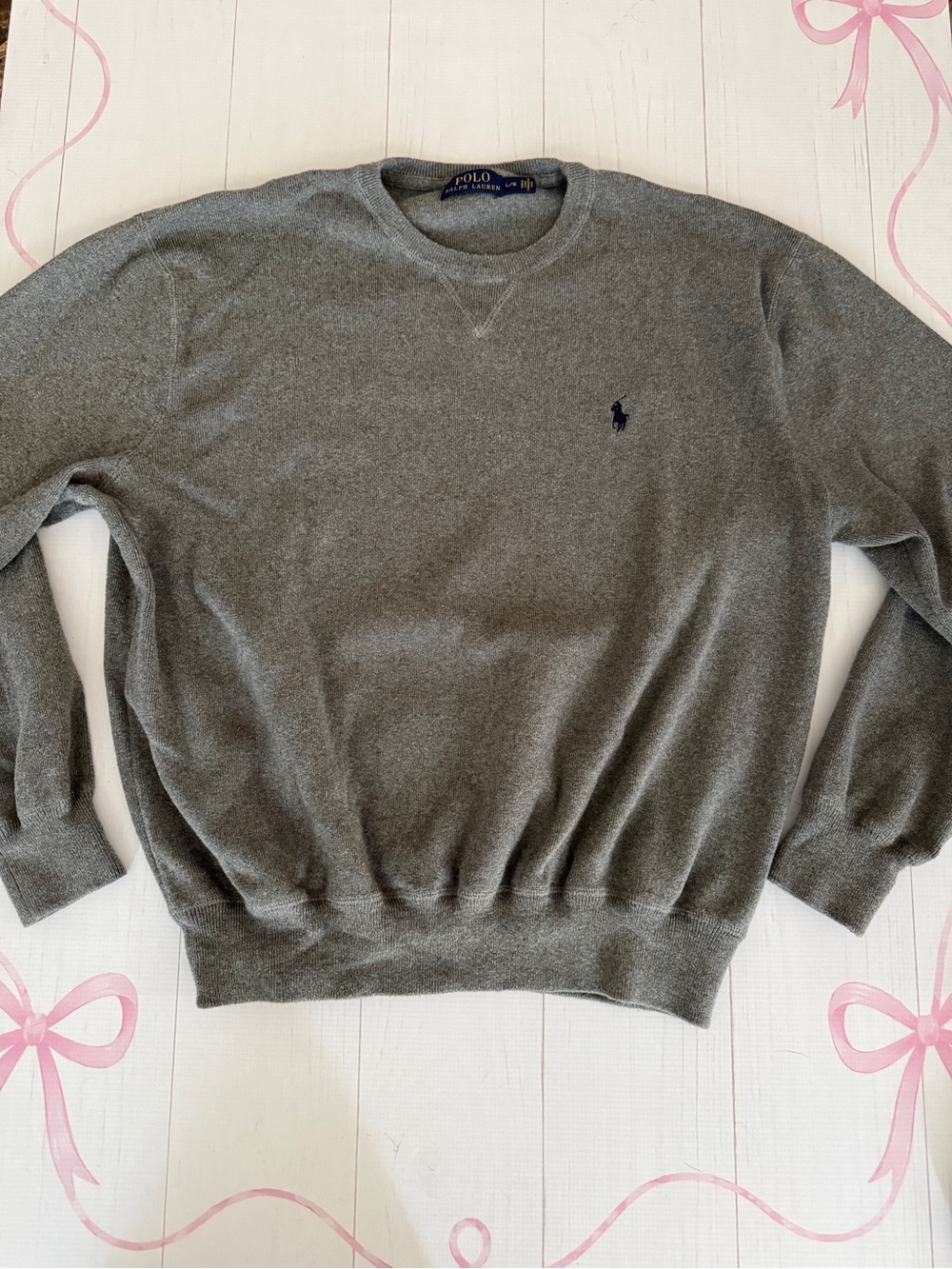 Polo by Ralph Lauren Men's Gray Crewneck Sweater Size Large